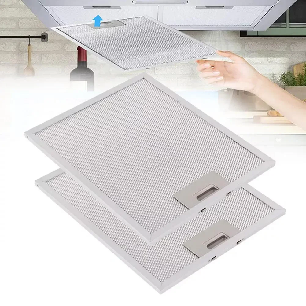 Commercial Kitchen Oil Filter - 2PCS Cooker Hood Filters Metal Mesh