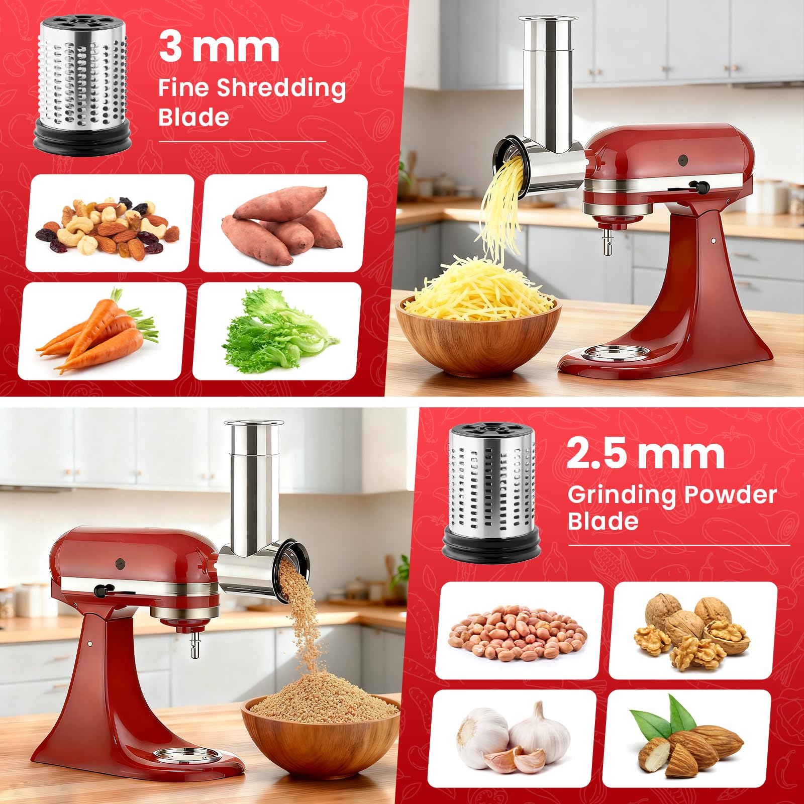Stainless Steel Slicer Shredde - đánh giá và giá Commercial Kitchen Aid Mixer