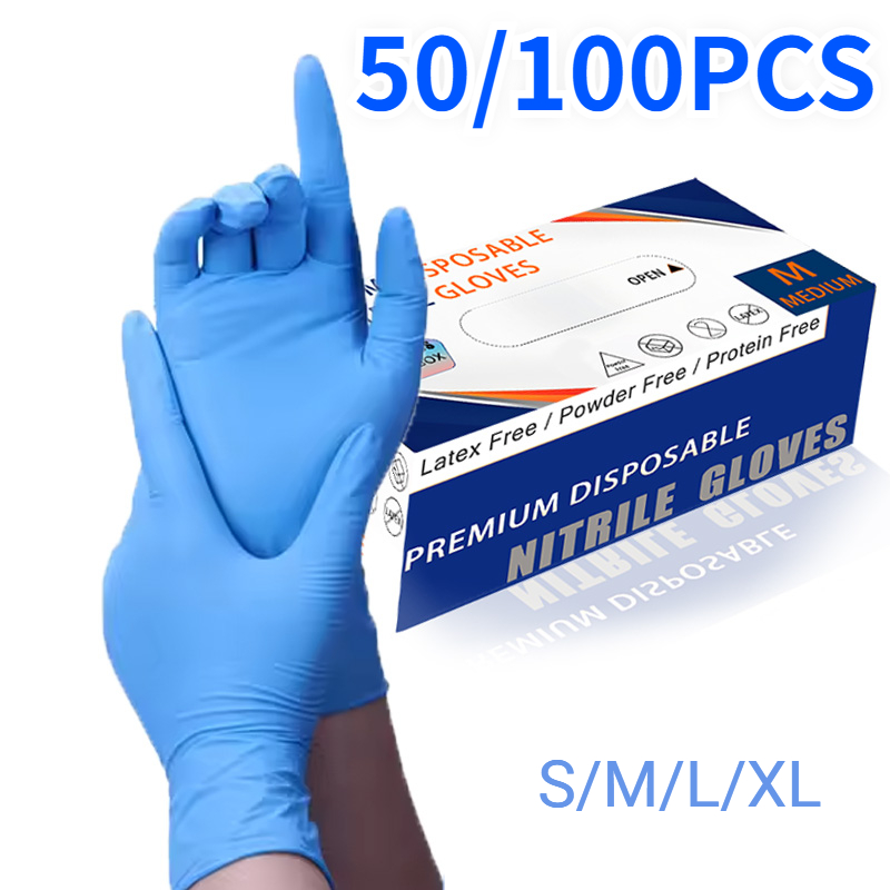 50/100PCS Blue Nitrile Gloves  - đánh giá và giá Commercial Kitchen Gloves