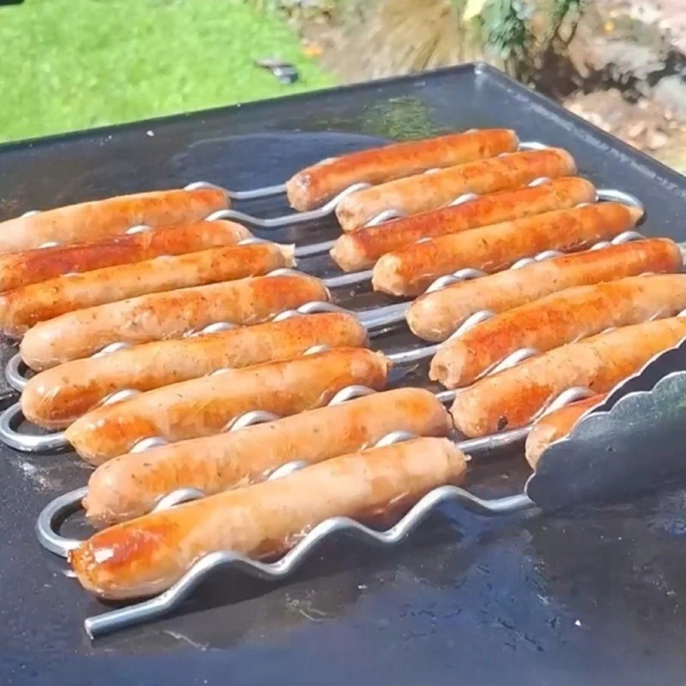 Stainless Steel BBQ Sausage Ro - đánh giá và giá Hot Dog Roller Grill