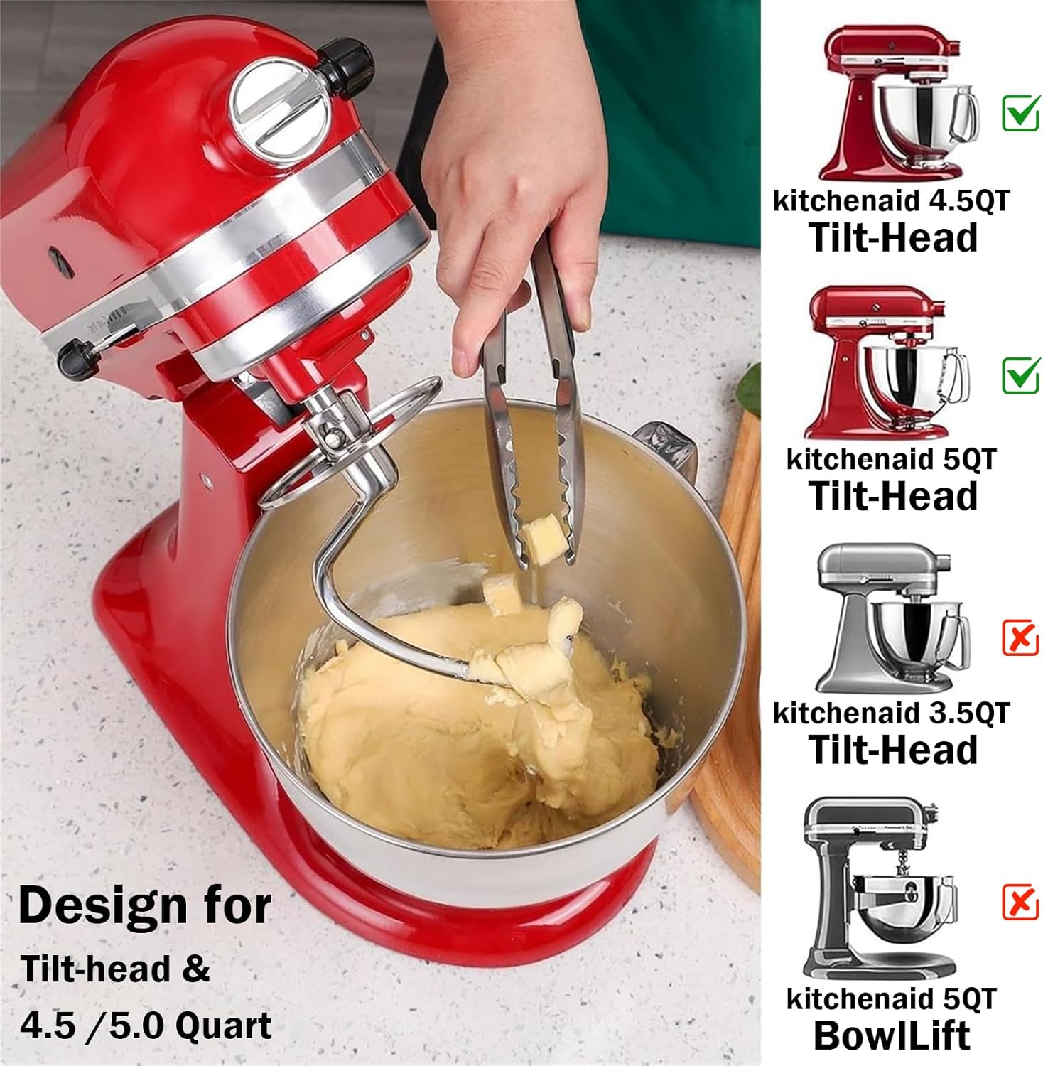 Stainless Steel Dough Hook Wit - đánh giá và giá Commercial Kitchen Aid Mixer