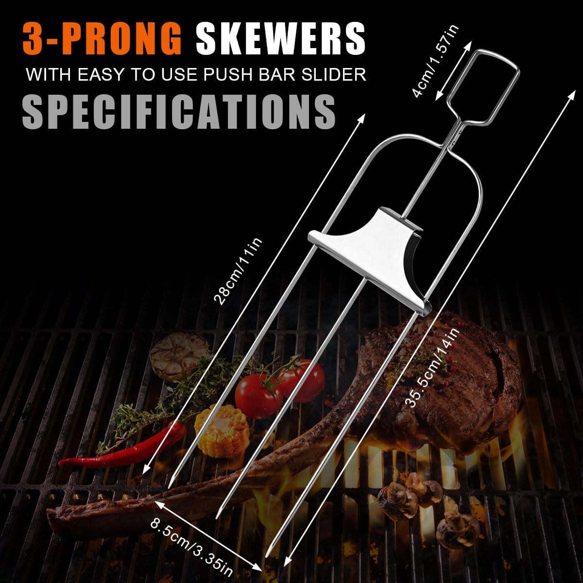 3Pcs Skewer Sticks Kabob Stick - đánh giá và giá Hot Dog Roller Grill